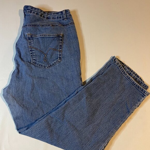 JMS Just My Size Jeans Womens Size 16W Blue Medium Wash Denim Straight Stretch - Picture 4 of 4